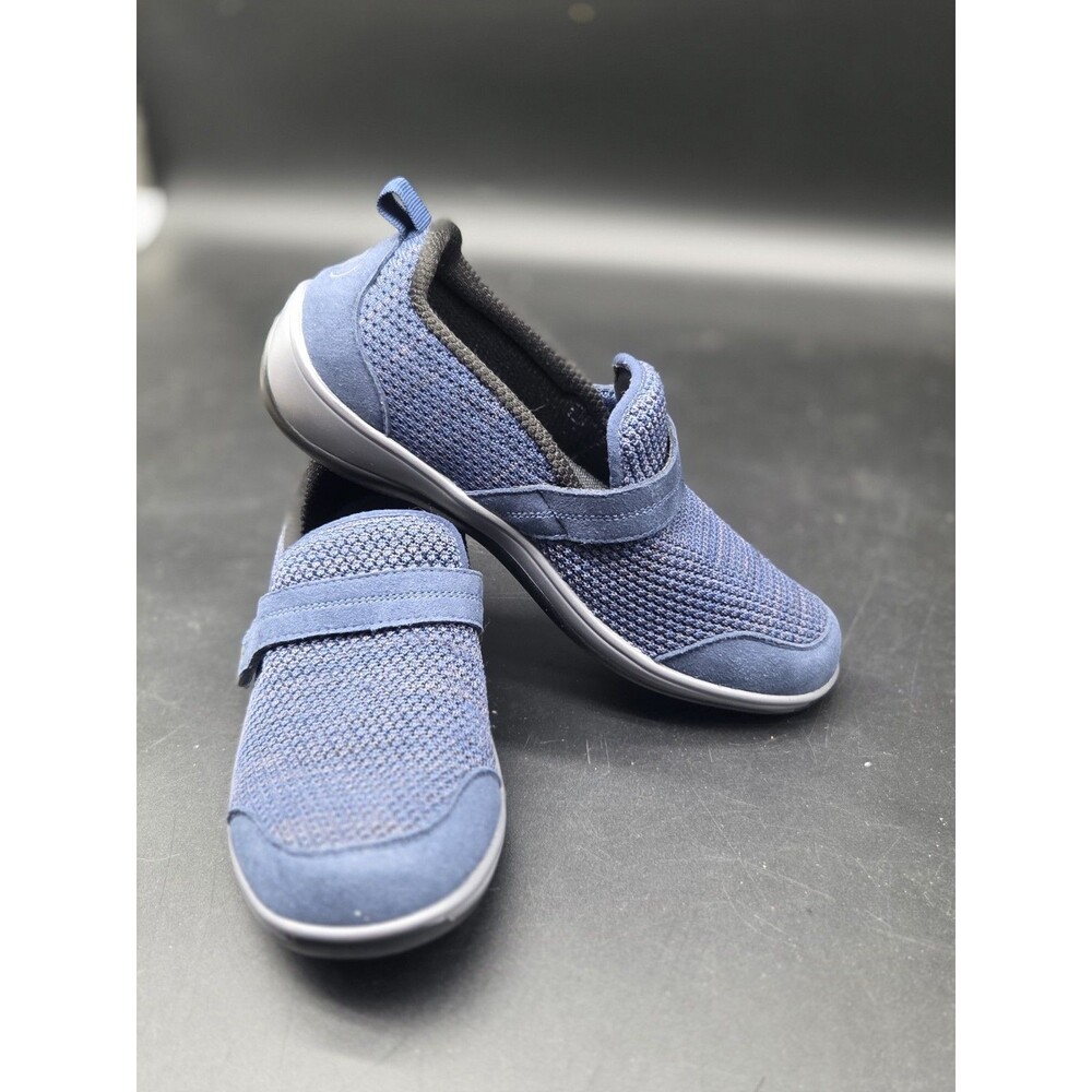Orthofeet 823 Quincy Shoes Women 8.5 Wide Blue Comfort Diabetic Walking Loafer